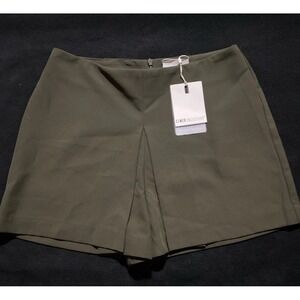 C/Meo Collective‎ Shorts Sidelines Shorts Olive Green Pleated Front Skort Medium